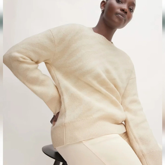Everlane The Alpaca Tiger Jacquard Crewneck Sweater Wool Alpaca Blend Small - Picture 16 of 16